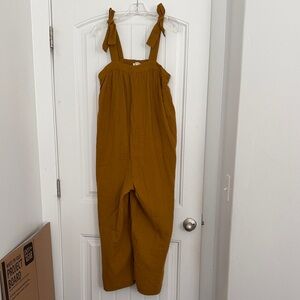 Madewell Mustard Jumpsuit with Tie Straps